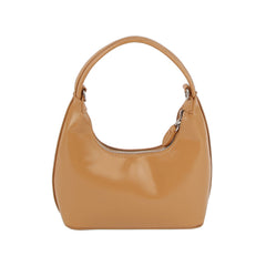 Shiny Leather Hobo With Crossbody Strap