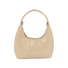 Shiny Leather Hobo With Crossbody Strap