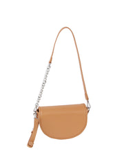 Front flap leather shoulder bag