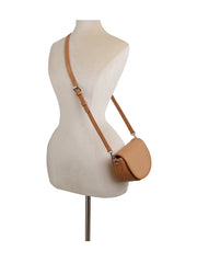 Front flap leather shoulder bag
