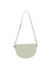 Front flap leather shoulder bag