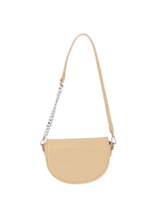 Front flap leather shoulder bag