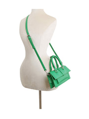 Slim Leather Top Handle Baguette Bag