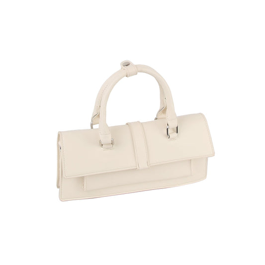 Slim leather top handle baguette bag