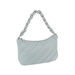Puffy Leather Chain Point Handle Shoulder Bag