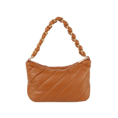 Puffy Leather Chain Point Handle Shoulder Bag