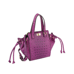 Ostrich Crocodile Texture Satchel Bag