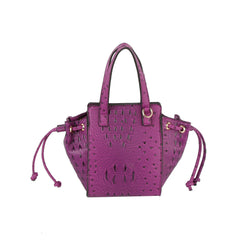 Ostrich Crocodile Texture Satchel Bag