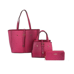 3 in 1 crocodile leather tote, satchel and purse set