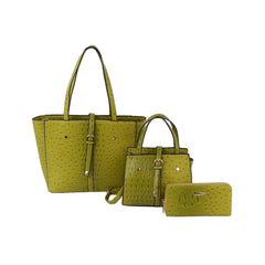 3 in 1 crocodile leather tote, satchel and purse set