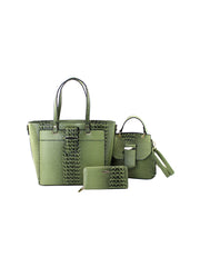 3 in 1 crocodile leather bag, crossbody and purse set