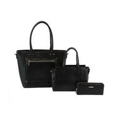 3 in 1 matching crocodile texture bags set