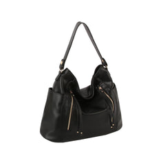 Front Zipper Detail Trendy Hobo Shoulder Bag