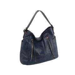 Front Zipper Detail Trendy Hobo Shoulder Bag