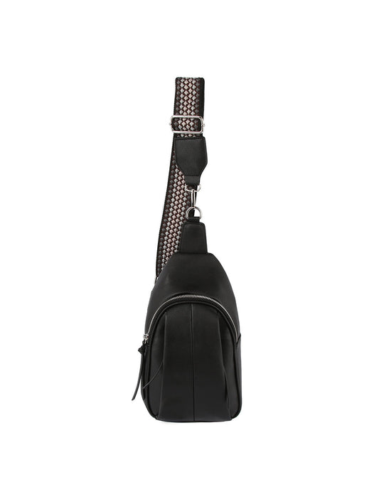 Soft leather sling bag with guitar strap