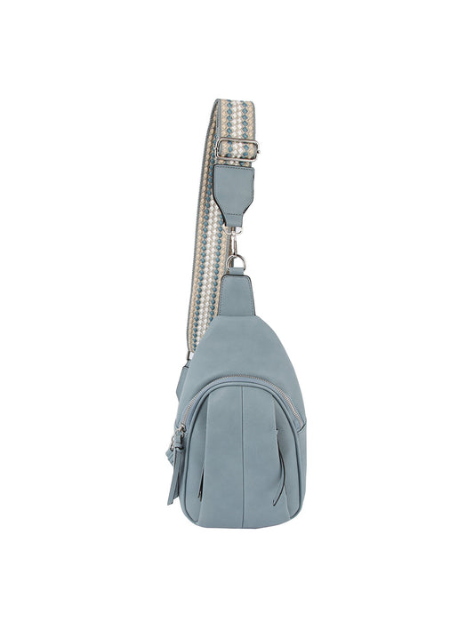 Soft leather sling bag with guitar strap