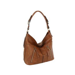 Trendy Design Two Front Zipper Hobo Shoulder Bag