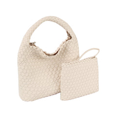 Woven Chic Hobo Bag with Matching Pouch