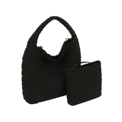 Woven Chic Hobo Bag with Matching Pouch
