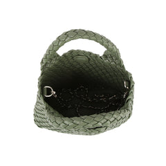 Woven Mini Handle Tote With Matching Pouch
