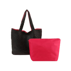 Woven 2-In-1 Tote With Pouch