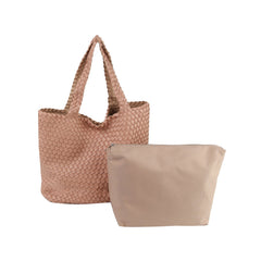Woven 2-In-1 Tote With Pouch