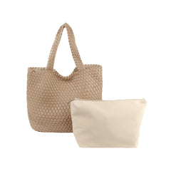 Woven 2-In-1 Tote With Pouch