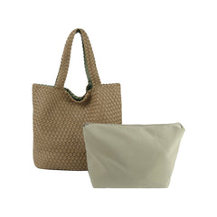 Woven 2-In-1 Tote With Pouch