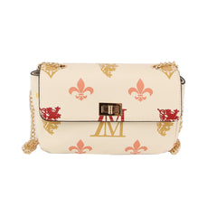 Monogram pattern leather crossbody bag