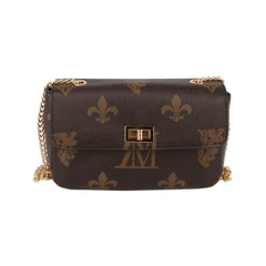 Monogram pattern leather crossbody bag