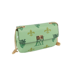 Monogram pattern leather crossbody bag