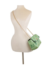 Monogram pattern leather crossbody bag