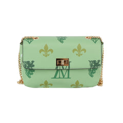 Monogram pattern leather crossbody bag