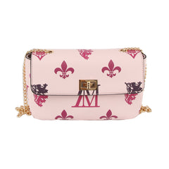 Monogram pattern leather crossbody bag
