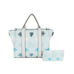 2 in 1 monogram pattern top handle tote with matching purse set
