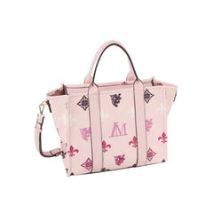 2 in 1 monogram pattern top handle tote with matching purse set