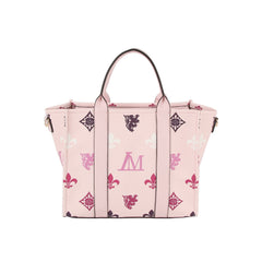 2 in 1 monogram pattern top handle tote with matching purse set