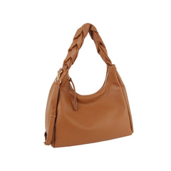 Braided Handle Point Hobo Shoulder Bag