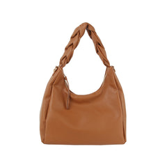 Braided Handle Point Hobo Shoulder Bag