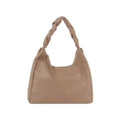 Braided Handle Point Hobo Shoulder Bag