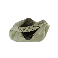 Braided Handle Daily Hobo Bag With Crossbody Strap