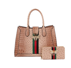 Hf Embossed Bee Accented Tote Set