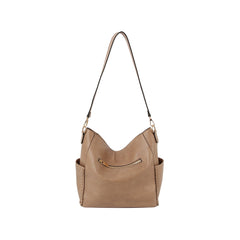 Woven detail side pocket daily shoulder bag