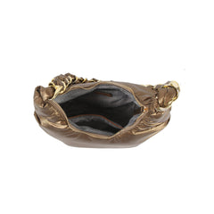 Puffy Chain Hobo Crossbody Bag With Metallic Shine