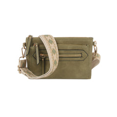 Small Rectangular Front Zipper Guitar Strap Crossbody