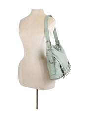 Buckle detail soft leather hobo bag