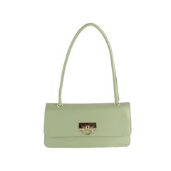 Top Handle Gold Clasp Boxy Shoulder Bag