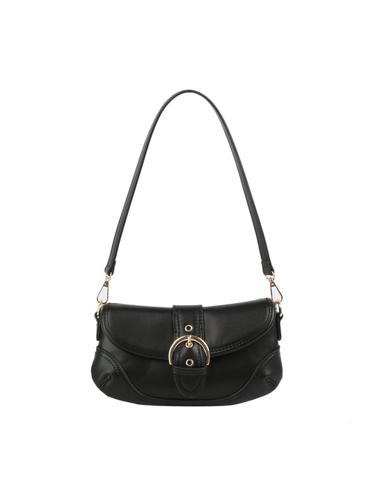 Classic Buckle Baguette Shoulder Bag