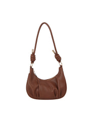Knotted Coil Handle Mini Hobo Shoulder Bag