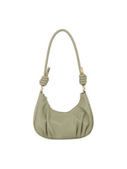 Knotted Coil Handle Mini Hobo Shoulder Bag